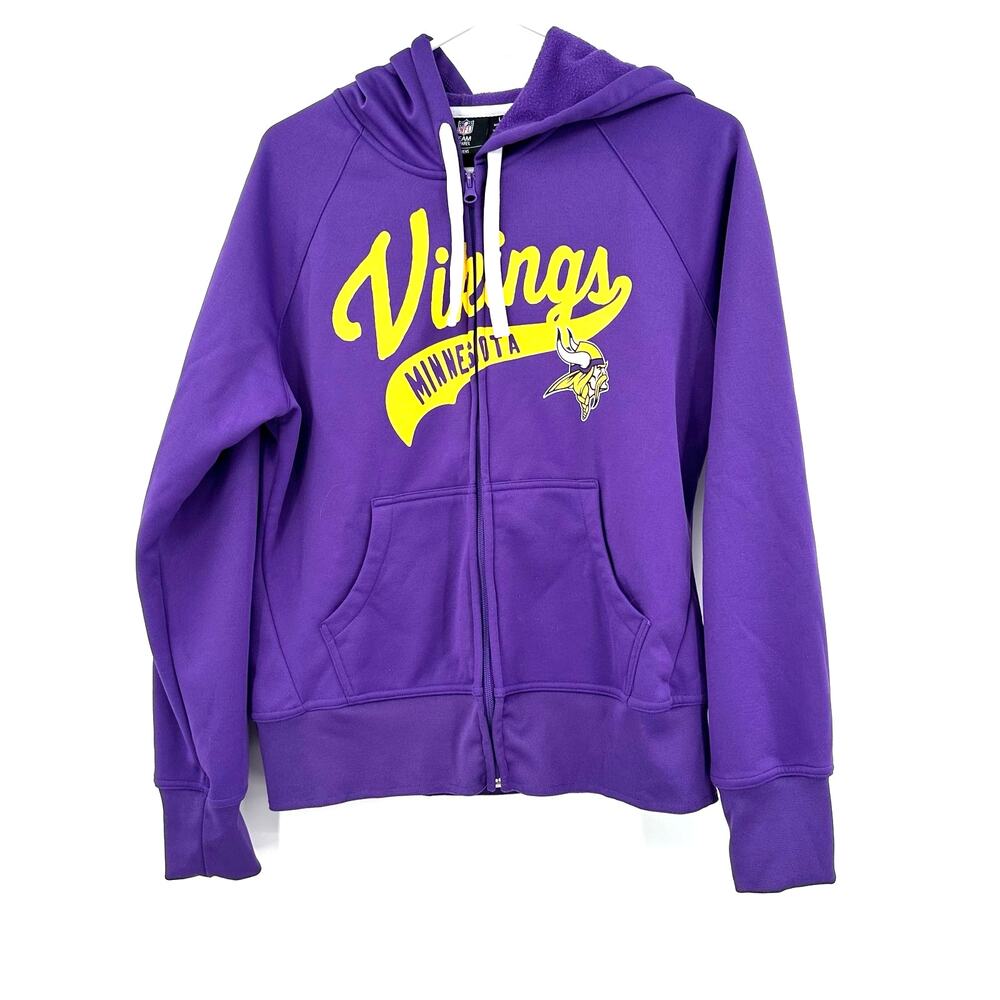 NFL Team Apparel Size Large Jacket Vikings Purple Zip Up Hoodie‎ Outerwear